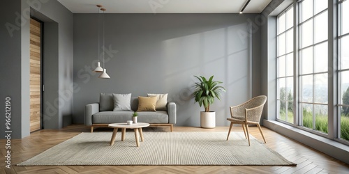 Minimalist Living Room with...