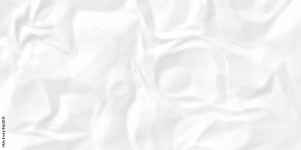 Fototapeta premium Empty white abstract crinkle crumple rough page blank canvas wrinkle paper texture. wrinkle billboard poster, cardboard grunge texture background. 
