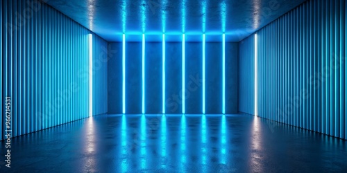 Neon Blue Lights in Industr...