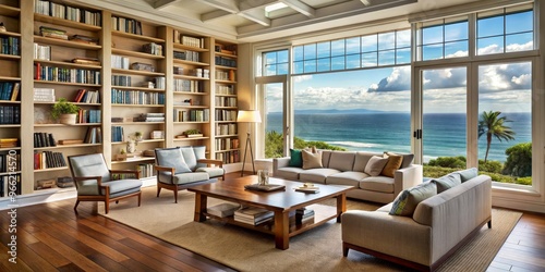 Ocean View Living Room with...