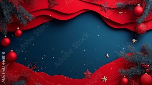 Abstract red Christmas back...