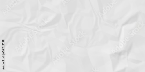 Empty white abstract crumple rough page blank canvas wrinkle paper texture.