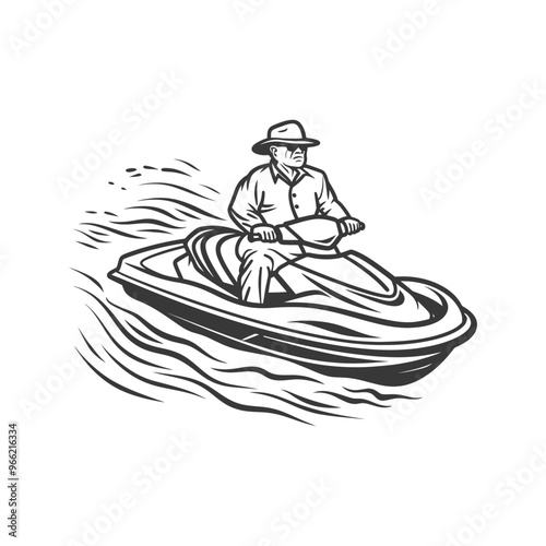 A Man Riding a Jet Ski on Water