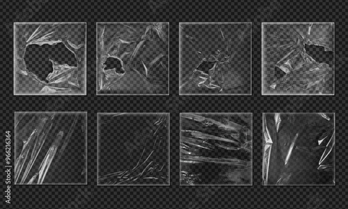 Realistic vinyl film textures, vector illustrations on an isolated background.