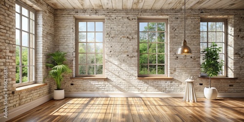 Sunlit Loft with Brick Wall...