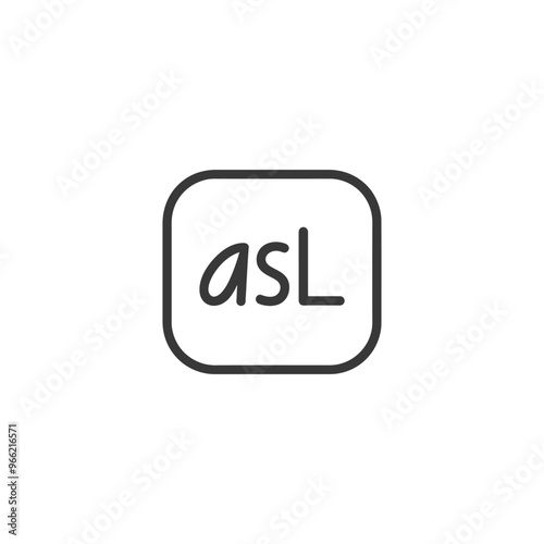 American Sign Language Icon in a Square