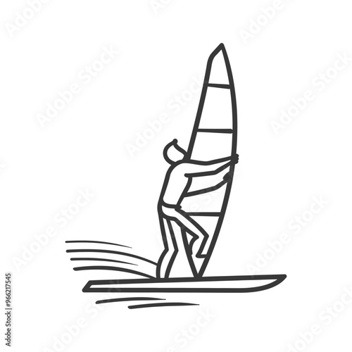 A Person Windsurfing on a Wave