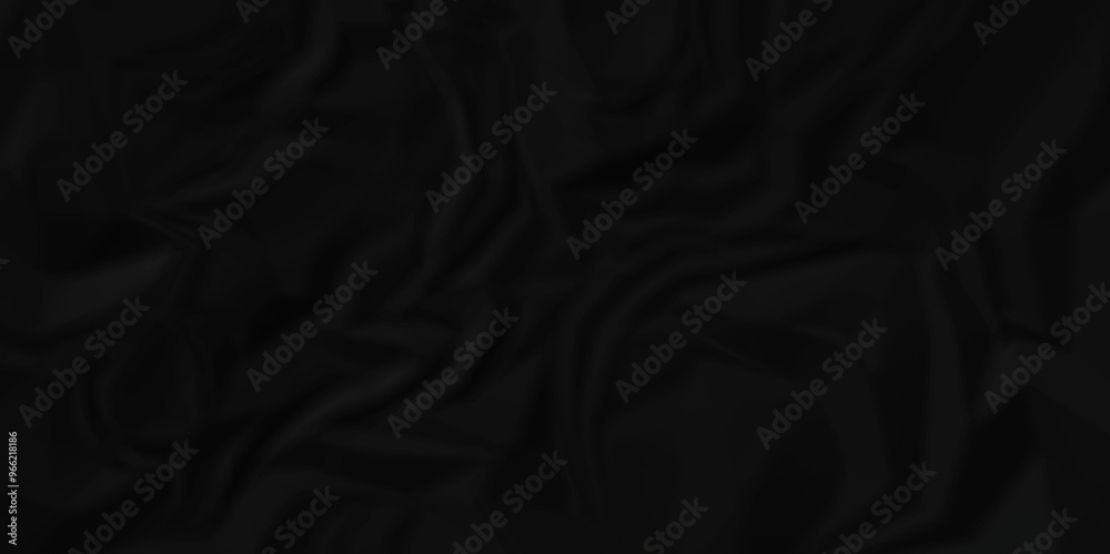Vector Texture of dark black crumpled wrinkle chaotic paper. closeup old crumple black paper sheet abstract shape background space for text. Vector Texture of dark black crumpled wrinkle chaotic paper. closeup old crumple black paper sheet abstract shape background space for text.