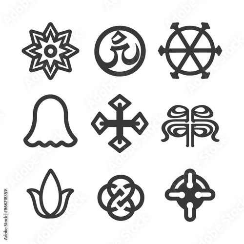 A Set of Nine Abstract Geometric Symbols
