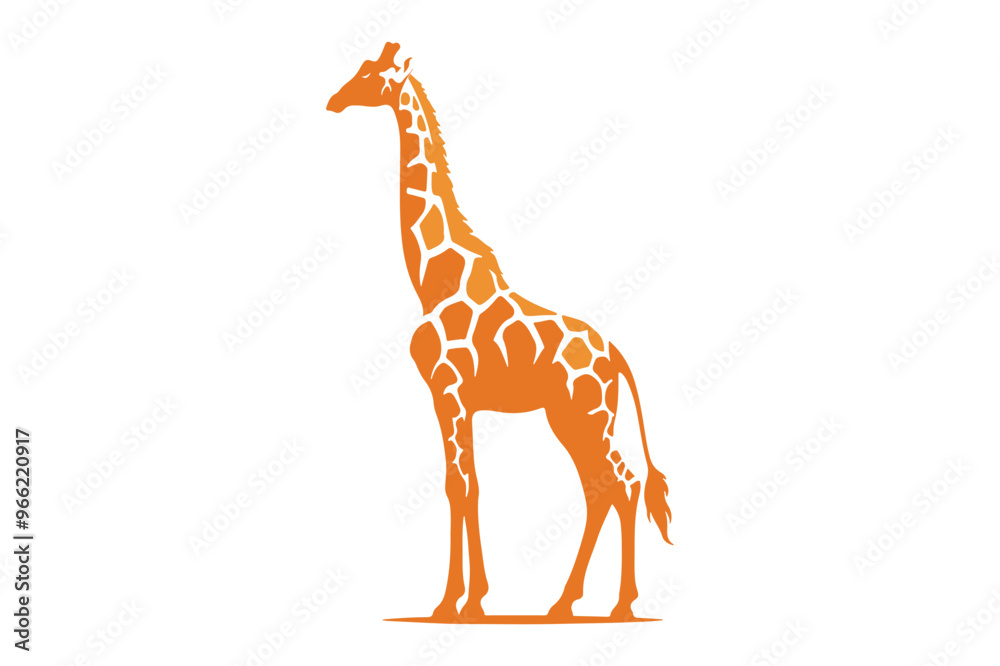 Foto giraffe silhouette on white background