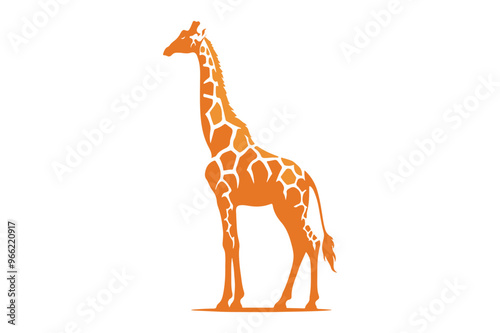 giraffe silhouette on white background