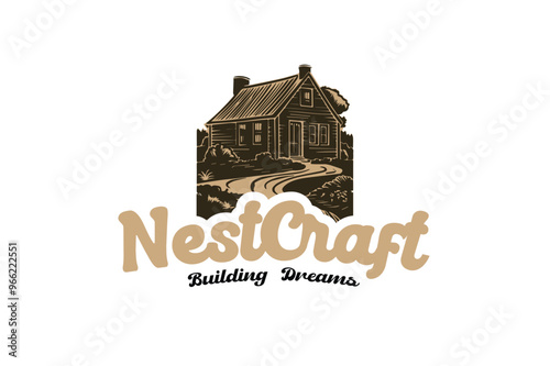 nestcraft logo design, a house builder company.