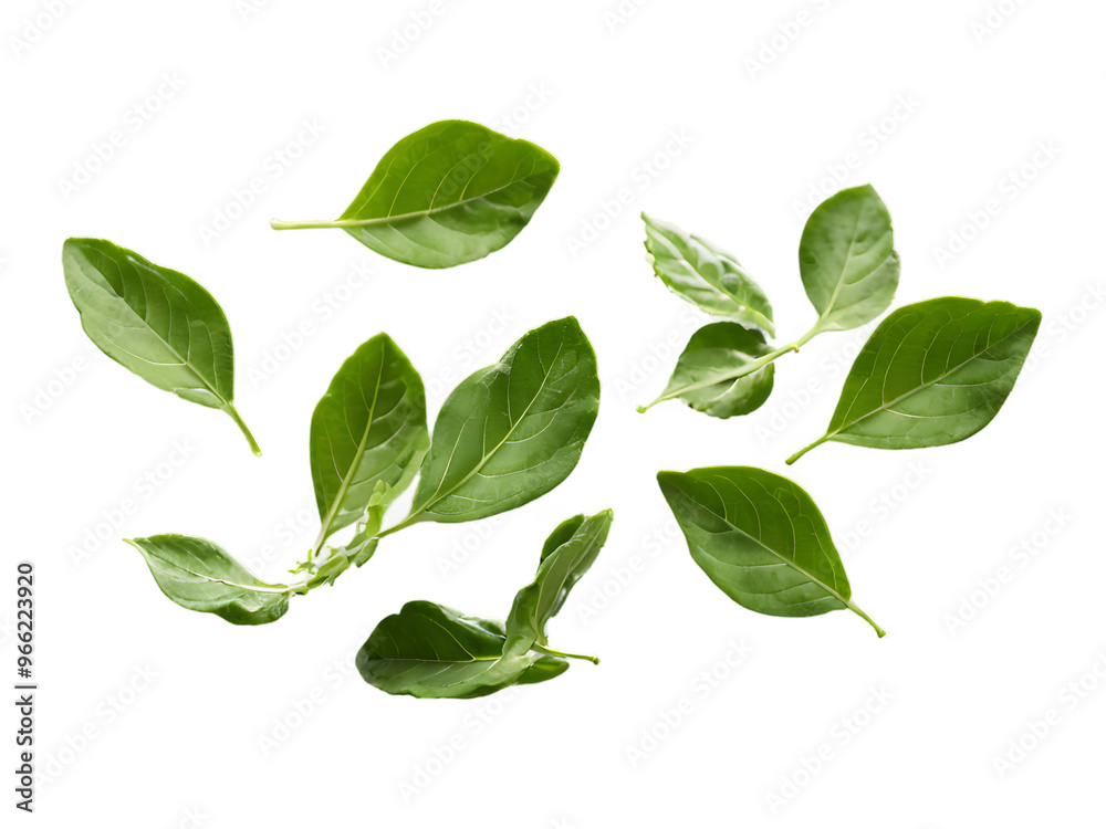 Arugula_leaves_falling_mid-air,_isolated_on_a_white_background,_showing_full_detail_and_depth. Arugula_leaves_falling_mid-air,_isolated_on_a_white_background,_showing_full_detail_and_depth.