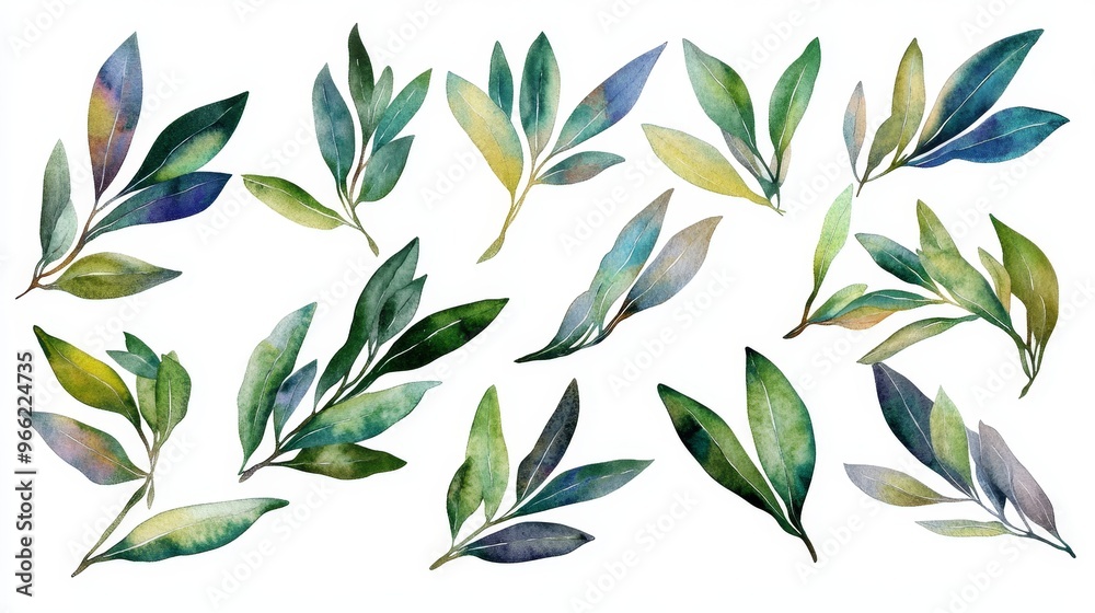 custom made wallpaper toronto digitalA collection of 15 watercolor olive leaf elements, perfect for adding a touch of nature to your designs. These leaves are perfect for creating wreaths, borders, or adding a touch of greenery to your