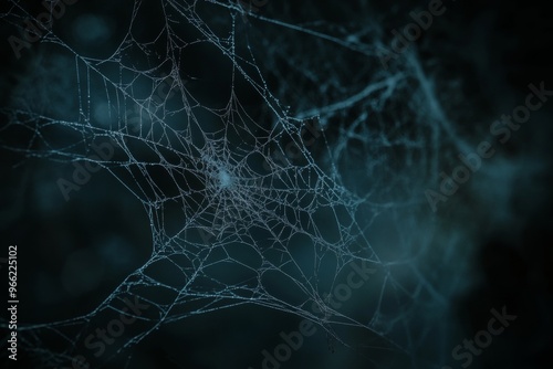 Cobweb texture for Halloween. Spider web with intricate patterns on a dark background