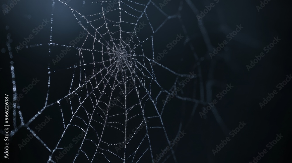 Cobweb texture for Halloween. Spider web with intricate patterns on a dark background Cobweb texture for Halloween. Spider web with intricate patterns on a dark background