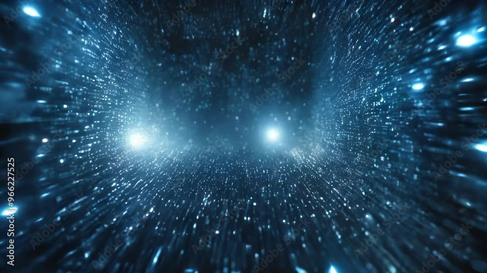 Blue Glowing Particle Tunnel Animation Blue Glowing Particle Tunnel Animation