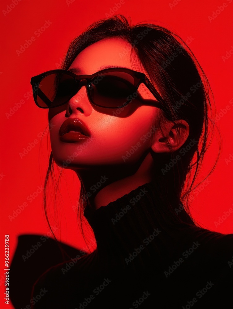 Woman's artistic profile view with shadow effect. Woman's artistic profile view with shadow effect.