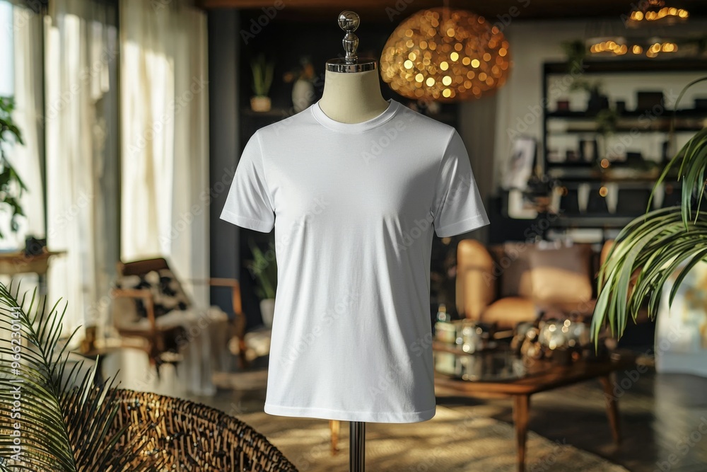 Tshirt on stylish mannequin in boutique background created with Generative AI Tshirt on stylish mannequin in boutique background created with Generative AI