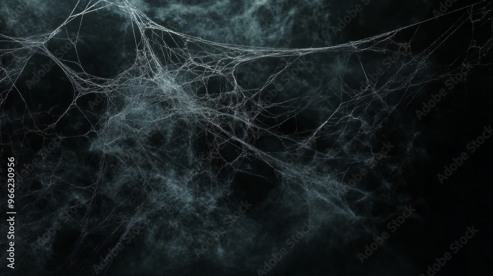 Cobweb texture for Halloween. Spider web with intricate patterns on a dark background Cobweb texture for Halloween. Spider web with intricate patterns on a dark background