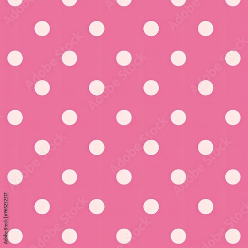 Pink Background with White Polka Dots Pattern