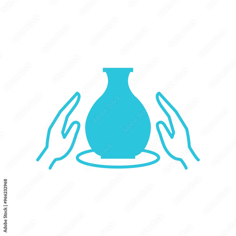 Shaping ceramics icon. Isolated on white background. From blue icon set.