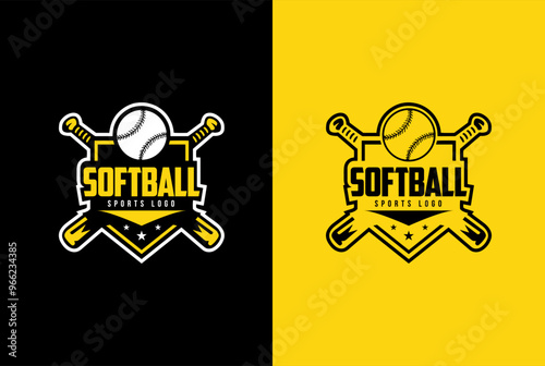 softball logo vector and sports logo design