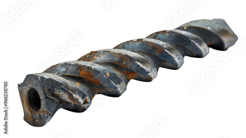 Close up of rusty drill bit transparent background