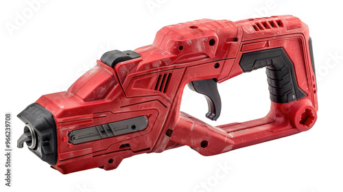 Red Plastic Toy Gun with Black Details