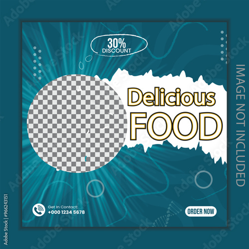 resturent food design social media post design template