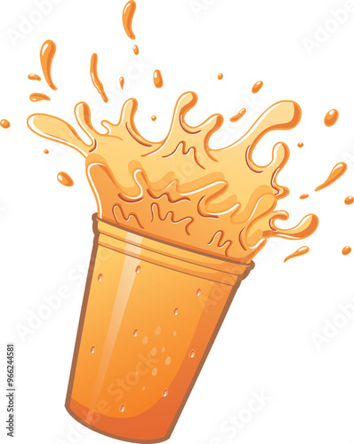Illustration Drink Beverage Ice Thai Tea Vector