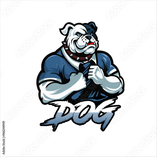 mascot logo of Bull dog coloring mascot desgin 
isolated on white background 