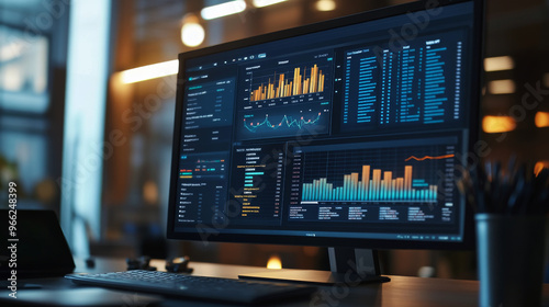 Detailed online content analytics and performance dashboard on a computer screen