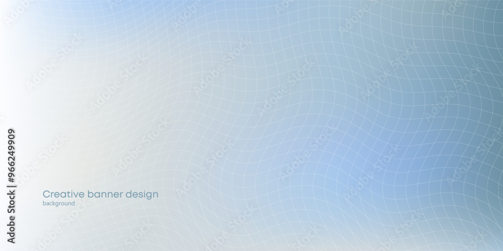 Fototapeta premium Minimalistic calm creative background design in neutral blue tones with grid. Use on websites, social networks, presentations, business cards, landing pages.