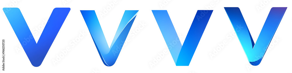 Alphabet V, Blue Gradient, Logo design, alphabet, isolated on a transparent background Alphabet V, Blue Gradient, Logo design, alphabet, isolated on a transparent background