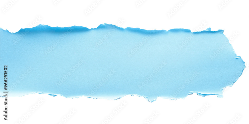 Torn blue paper strip with frayed edges isolated on transparent background Torn blue paper strip with frayed edges isolated on transparent background