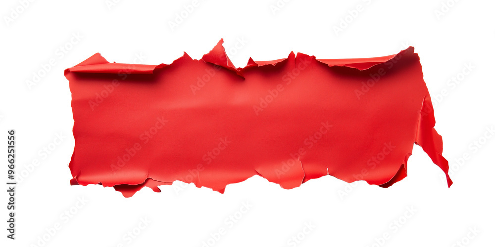 Ripped red paper with jagged edges isolated on transparent background Ripped red paper with jagged edges isolated on transparent background