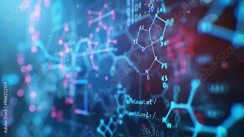 Close-up of science formulas on a clear computer screen, digital brilliance, sharp and vivid. 32k, full ultra hd, high resolution photo