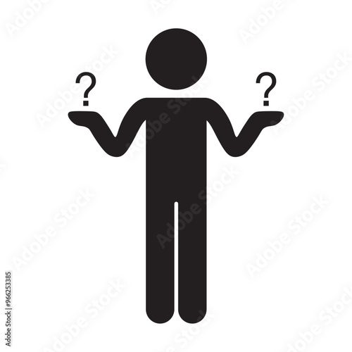 vector flat icon of a person who is confused about making a choice photo