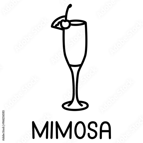 Mimosa Outline