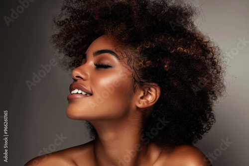 Beautiful afro girl with curly hairstyle Beautiful afro girl with curly hairstyle