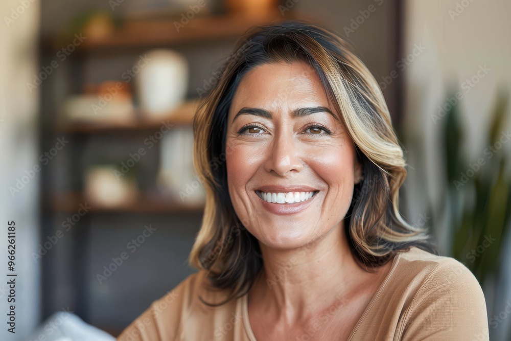 Smiling makes everything so much better Cropped portrait of an attractive mature woman smiling at the camera while in her living room during the day Smiling makes everything so much better Cropped portrait of an attractive mature woman smiling at the camera while in her living room during the day