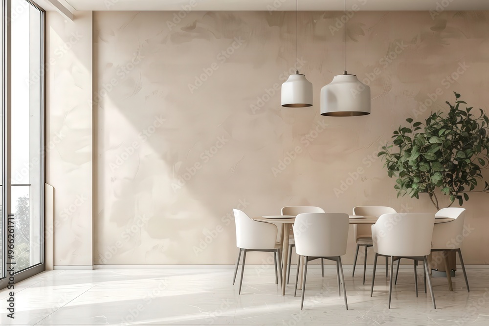 A white room with a white wall and a white ceiling,generative ai image A white room with a white wall and a white ceiling,generative ai image