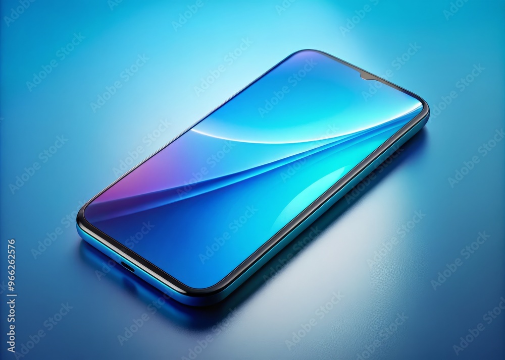 Screenshot Preview On A Curved Smartphone With A Blue Gradient Background Screenshot Preview On A Curved Smartphone With A Blue Gradient Background