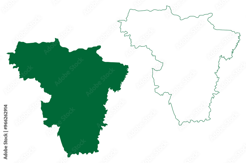 Cachar district (Assam State, Republic of India) map vector illustration, scribble sketch Cachar map Cachar district (Assam State, Republic of India) map vector illustration, scribble sketch Cachar map