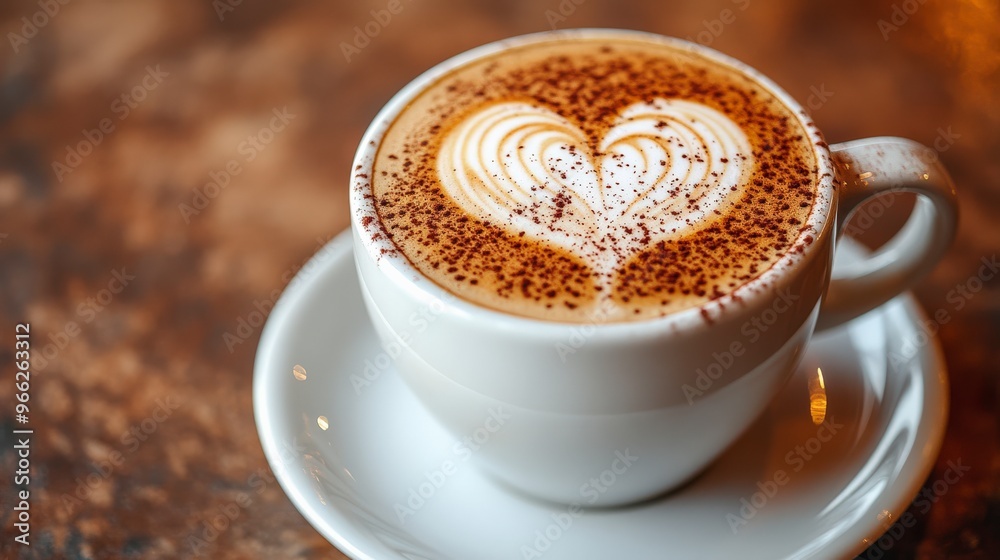Close-Up of Coffee Cup with Heart-Shaped Latte Art Close-Up of Coffee Cup with Heart-Shaped Latte Art