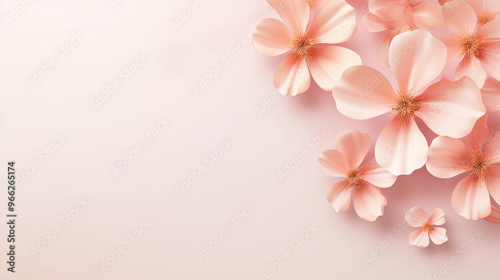 Beautiful abstract background with peach flower design and delicate petals in soft hues Beautiful abstract background with peach flower design and delicate petals in soft hues