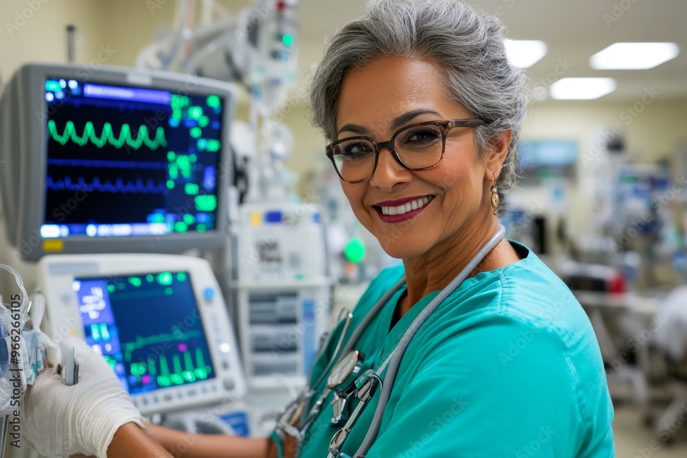 A nurse checking blood pressure and vitals, visiting regularly to ensure the patient is stable while recovering from surgery A nurse checking blood pressure and vitals, visiting regularly to ensure the patient is stable while recovering from surgery