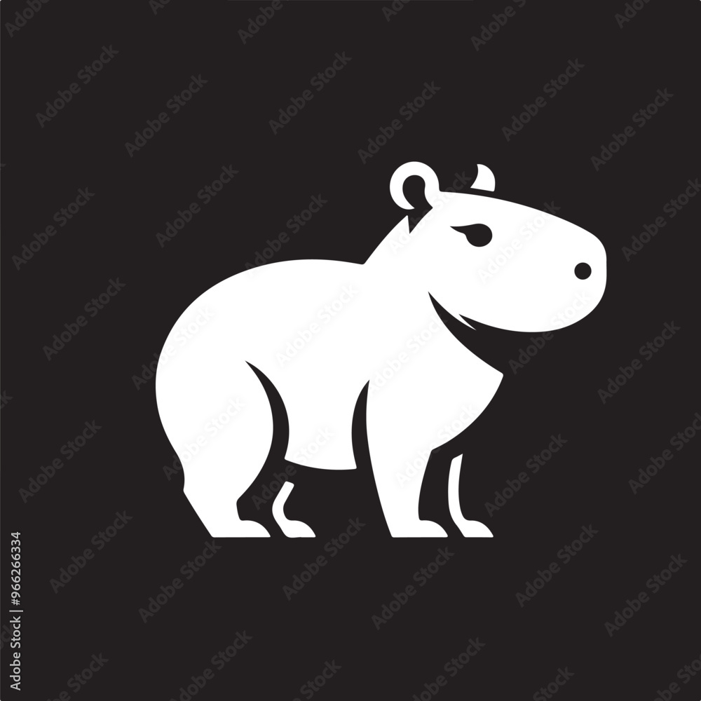 Fototapeta premium Capybara vector on transparent background for digital content, t-shirts and stickers, vectorized capybara logo, vectorized capybara illustration