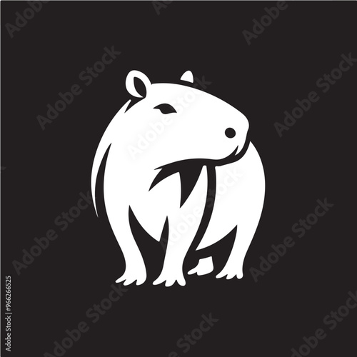Capybara vector on transparent background for digital content, t-shirts and stickers, vectorized capybara logo, vectorized capybara illustration